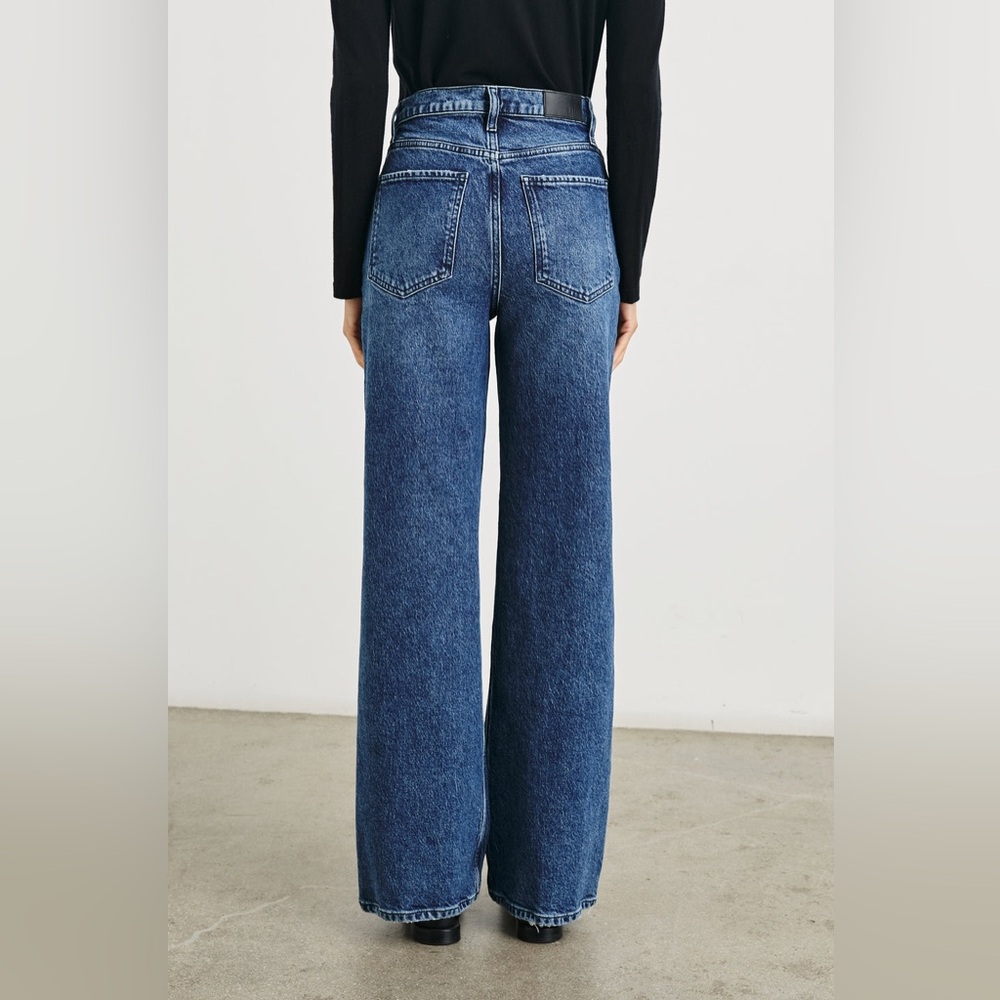 Rails The Getty Wide Leg Denim Jeans in Moonlit Ocean Blue Dark Wash Size 28. - Picture 16 of 16